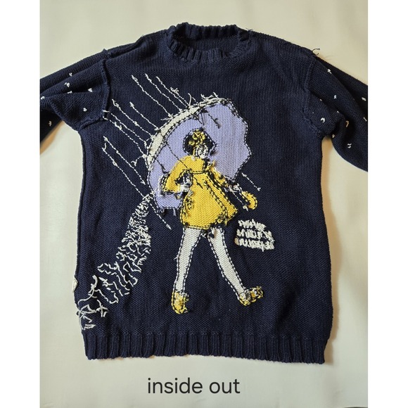 Vintage 1992 Eagle's Eye Morton Salt Girl Hand Knit Pullover Sweater Size M Vtg - Picture 15 of 16